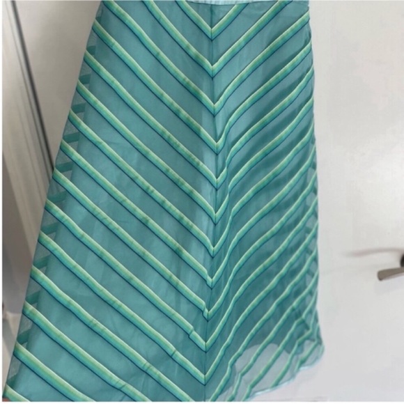 Betsey Johnson Black Label Aqua Blue Chevron Striped Party Dress Sz 4 Like New! - Picture 5 of 10